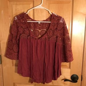 American Eagle Maroon shirt